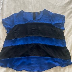 Blue and black striped blouse